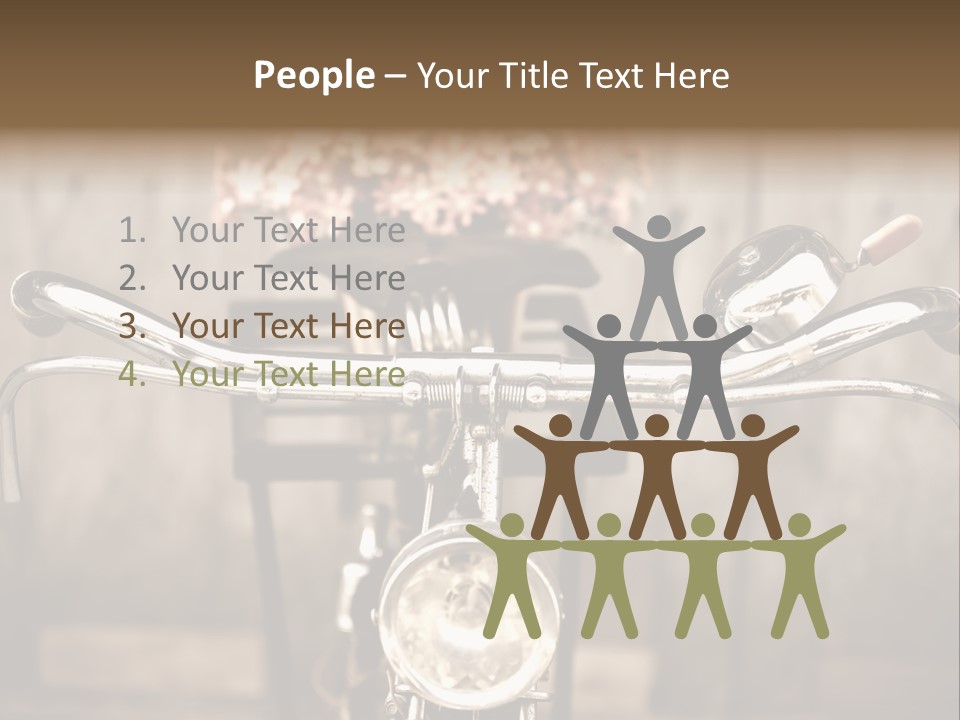 Bicycles Bouquet Of Flowers PowerPoint Template