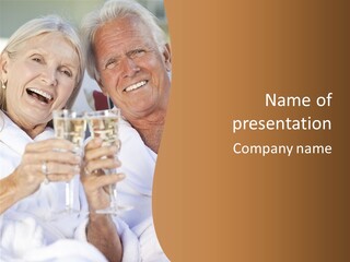 An Elderly Couple Is Celebrating PowerPoint Template