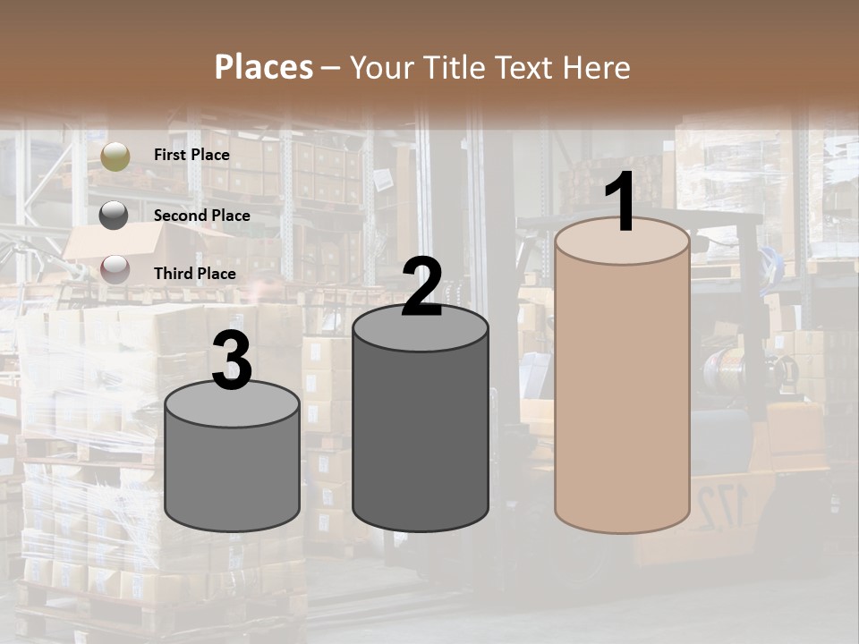 Products In Warehouses PowerPoint Template