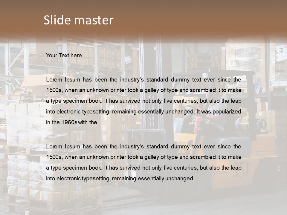 Products In Warehouses PowerPoint Template