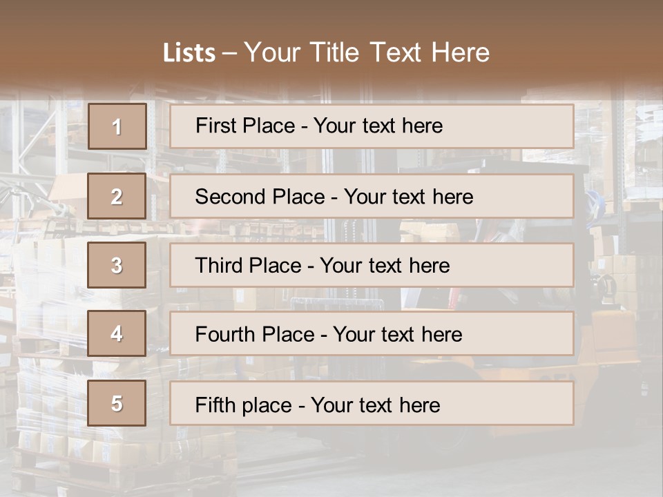 Products In Warehouses PowerPoint Template