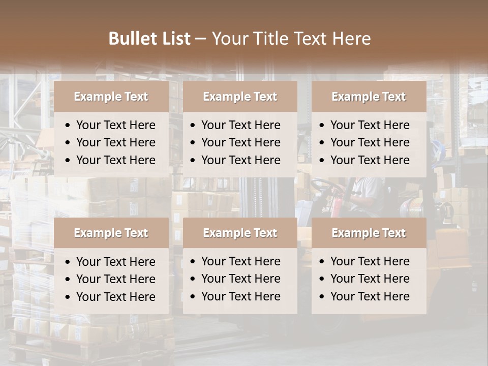 Products In Warehouses PowerPoint Template
