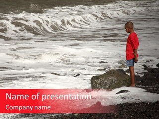 A Boy By The Sea PowerPoint Template
