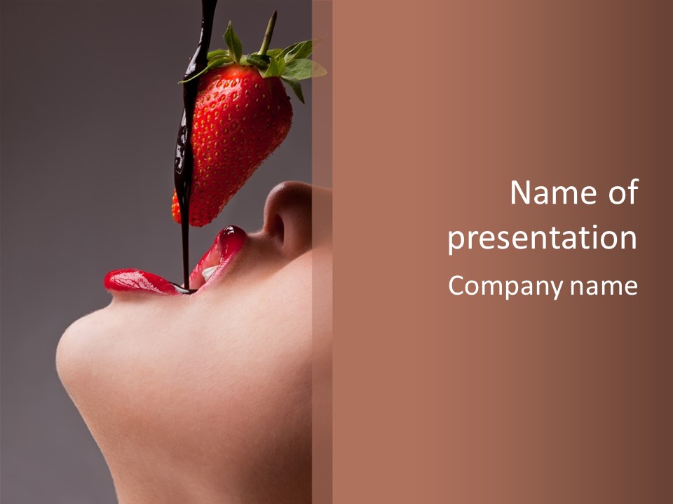 Strawberries With Chocolate PowerPoint Template