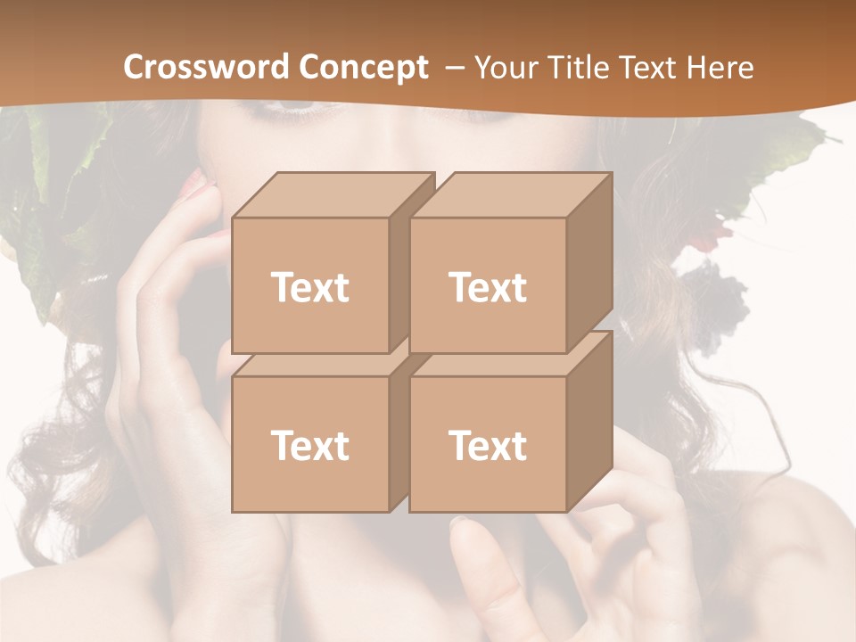 Girl With A Wreath On Her Head PowerPoint Template