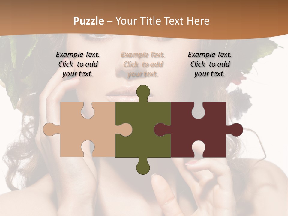 Girl With A Wreath On Her Head PowerPoint Template