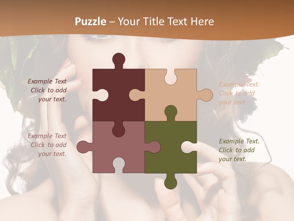 Girl With A Wreath On Her Head PowerPoint Template