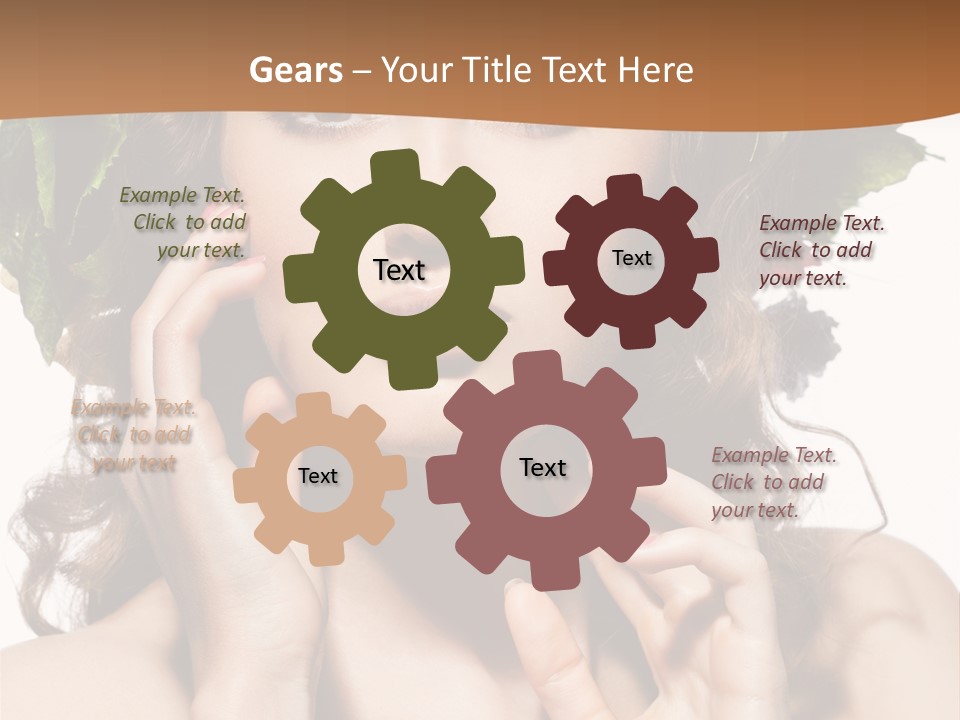 Girl With A Wreath On Her Head PowerPoint Template