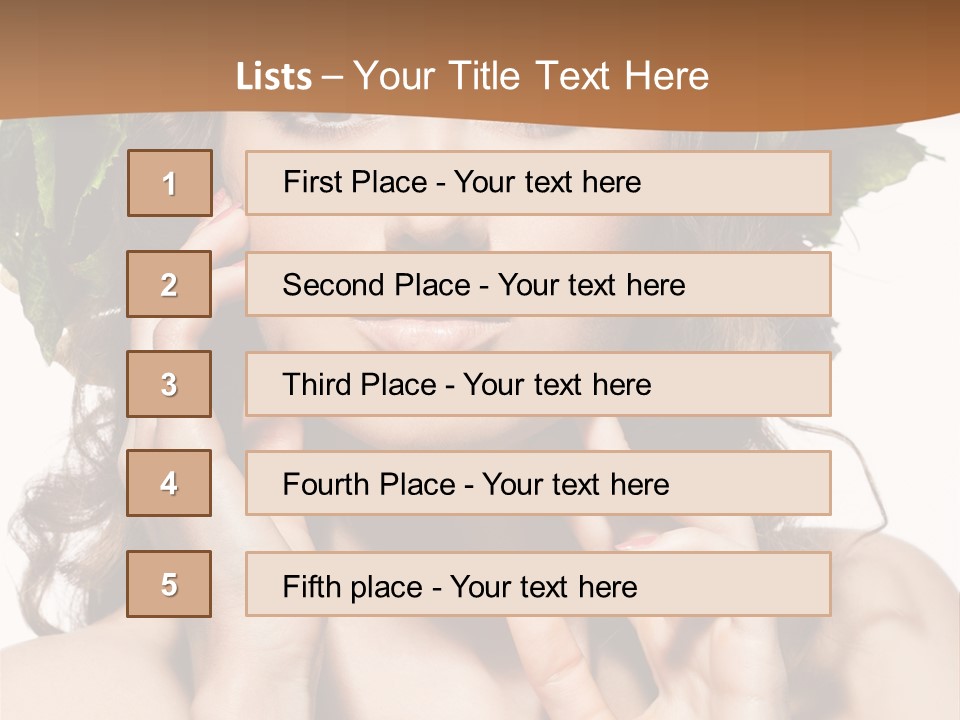 Girl With A Wreath On Her Head PowerPoint Template