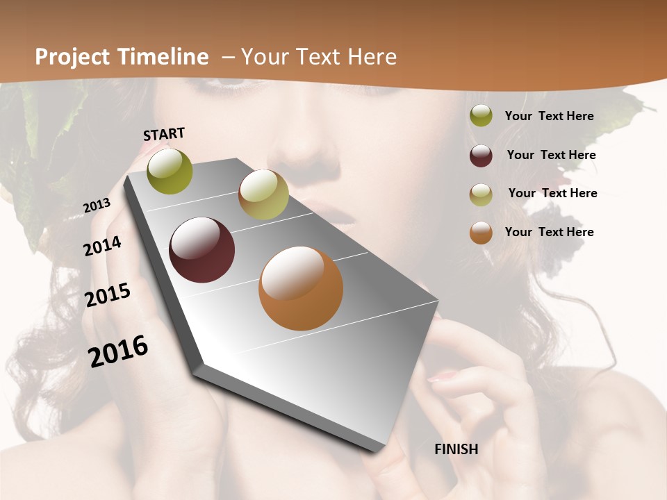 Girl With A Wreath On Her Head PowerPoint Template