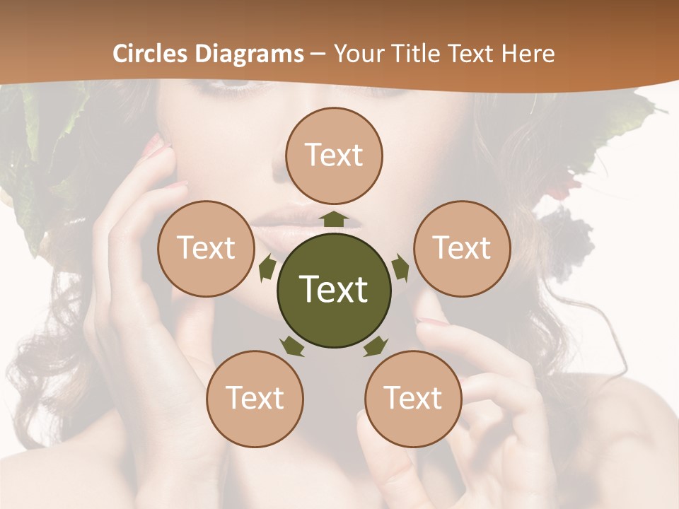 Girl With A Wreath On Her Head PowerPoint Template