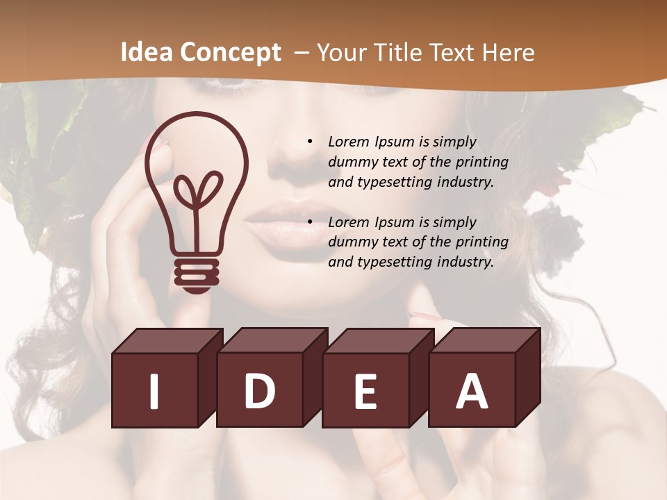 Girl With A Wreath On Her Head PowerPoint Template