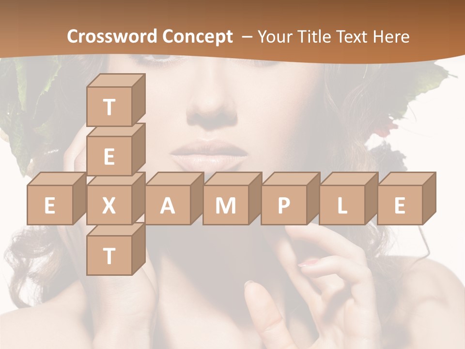 Girl With A Wreath On Her Head PowerPoint Template