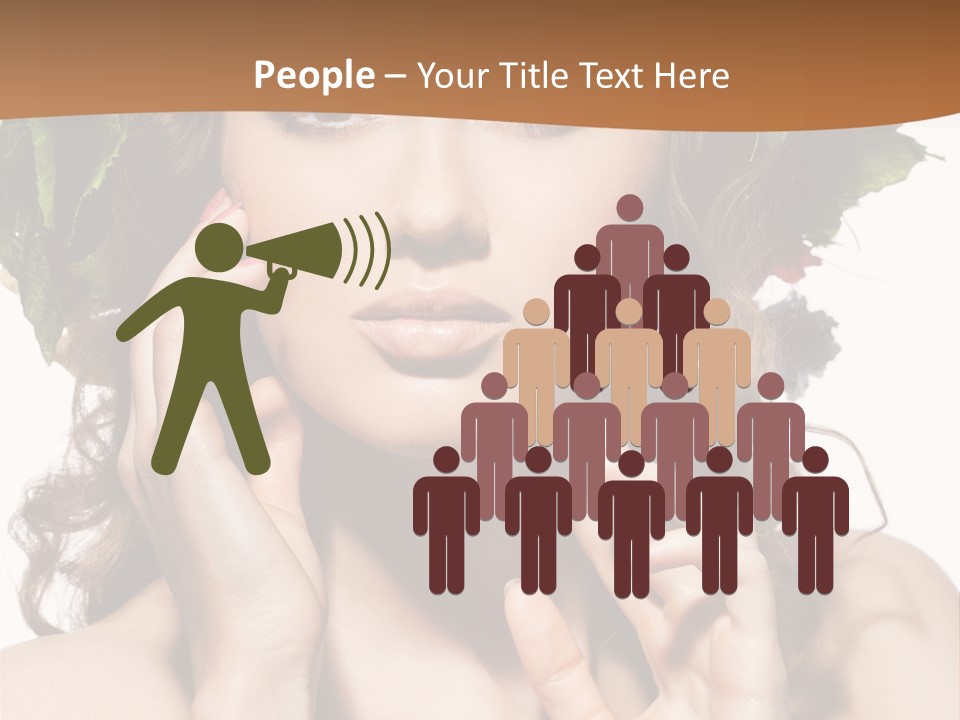 Girl With A Wreath On Her Head PowerPoint Template