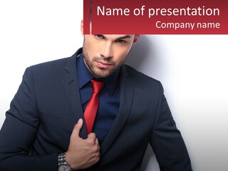 Man In A Red Tie PowerPoint Template