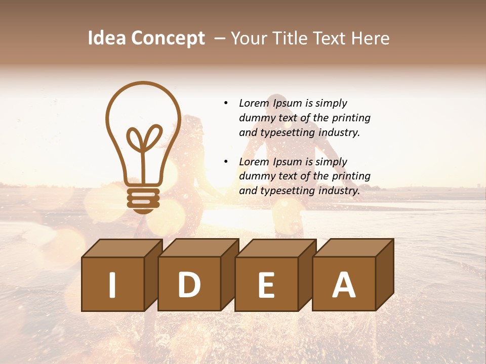 Run Across The Sea PowerPoint Template