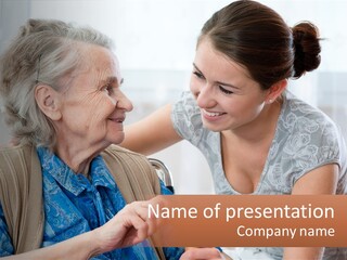 Grandmother With Daughter PowerPoint Template