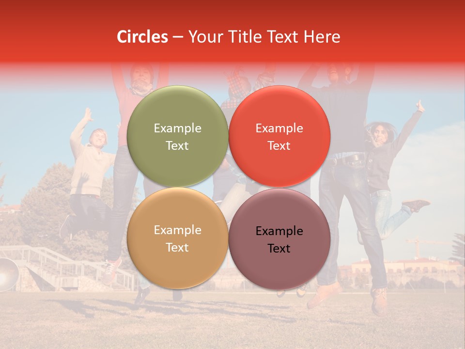 Group Photo In A Jump PowerPoint Template