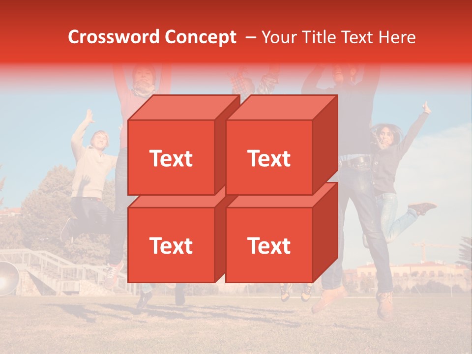 Group Photo In A Jump PowerPoint Template