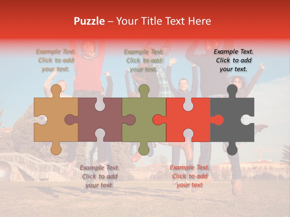 Group Photo In A Jump PowerPoint Template