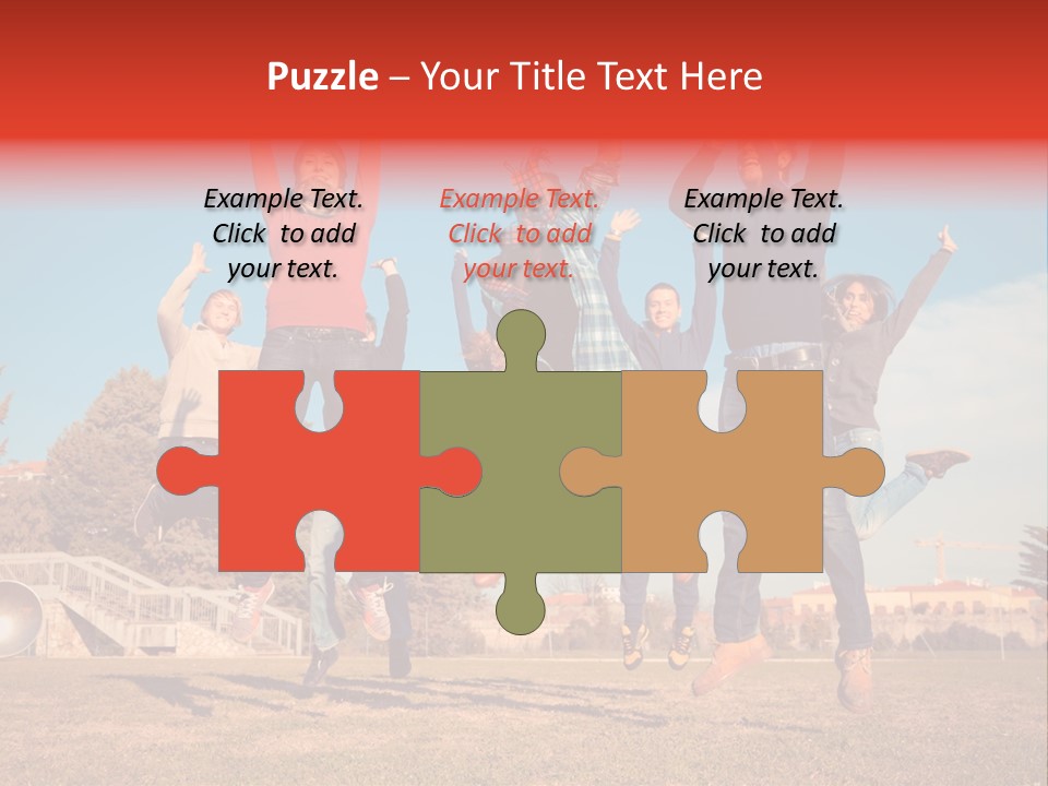 Group Photo In A Jump PowerPoint Template