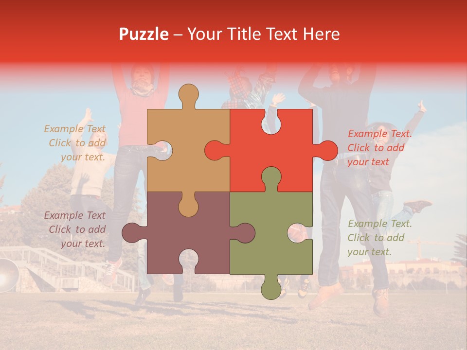 Group Photo In A Jump PowerPoint Template