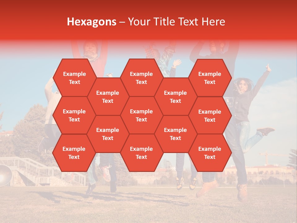 Group Photo In A Jump PowerPoint Template