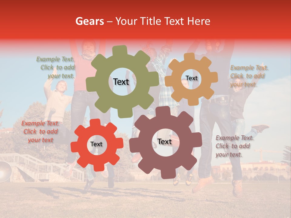 Group Photo In A Jump PowerPoint Template