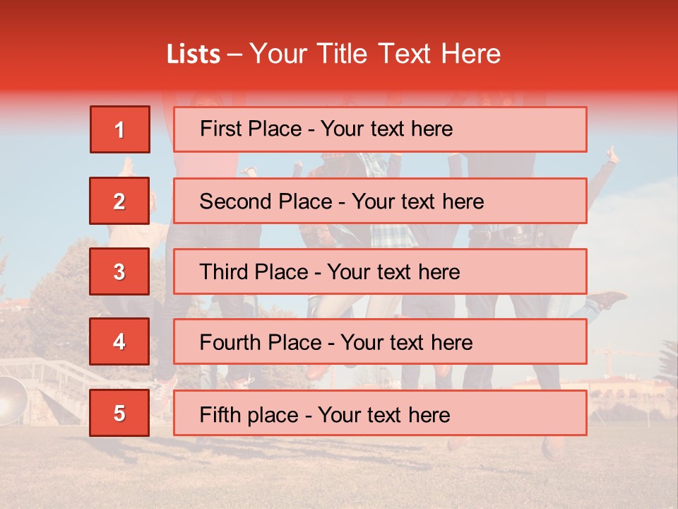 Group Photo In A Jump PowerPoint Template