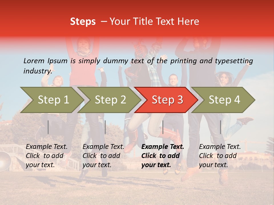 Group Photo In A Jump PowerPoint Template