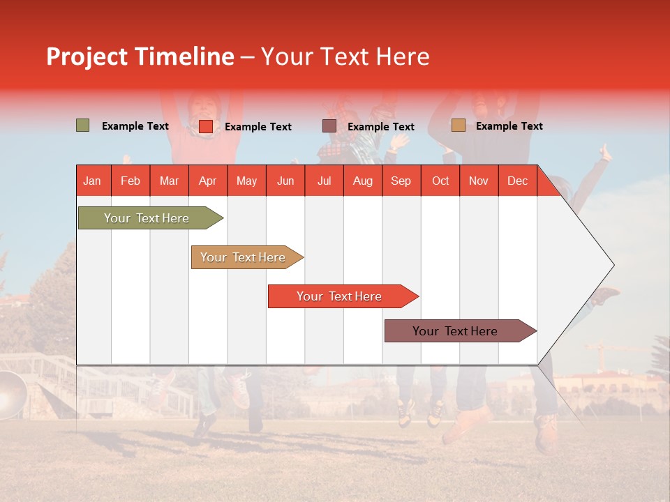 Group Photo In A Jump PowerPoint Template