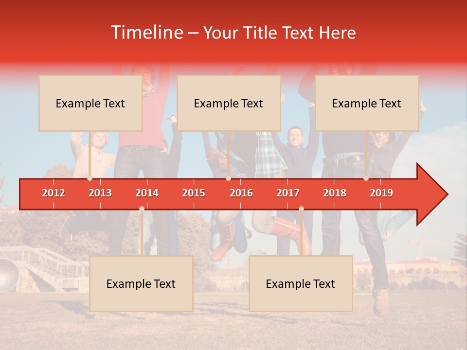 Group Photo In A Jump PowerPoint Template