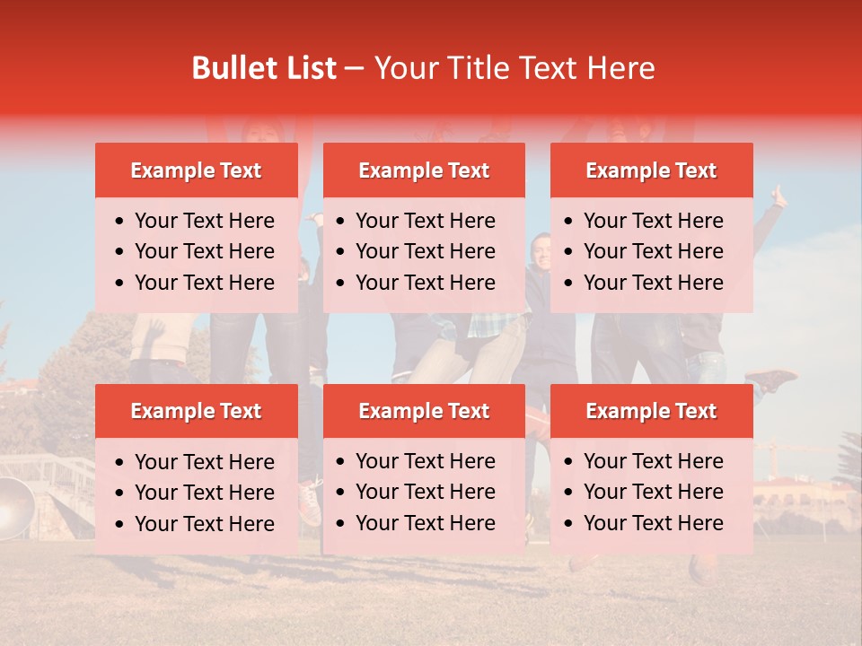 Group Photo In A Jump PowerPoint Template