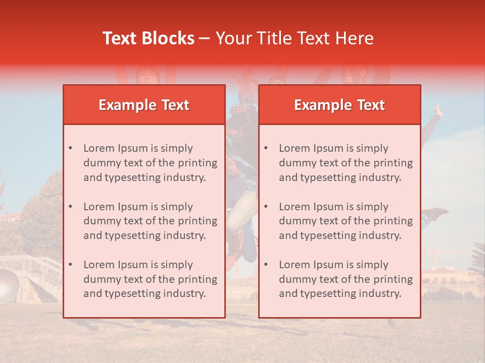 Group Photo In A Jump PowerPoint Template