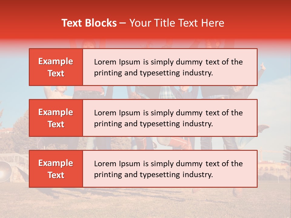 Group Photo In A Jump PowerPoint Template