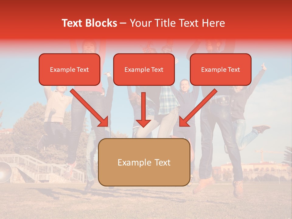 Group Photo In A Jump PowerPoint Template