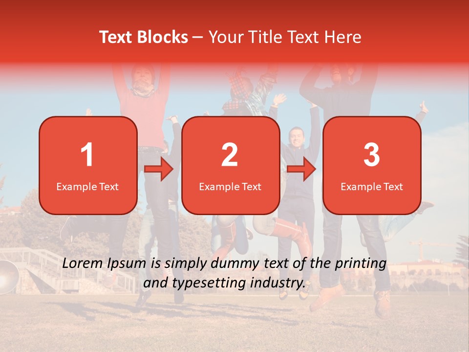 Group Photo In A Jump PowerPoint Template