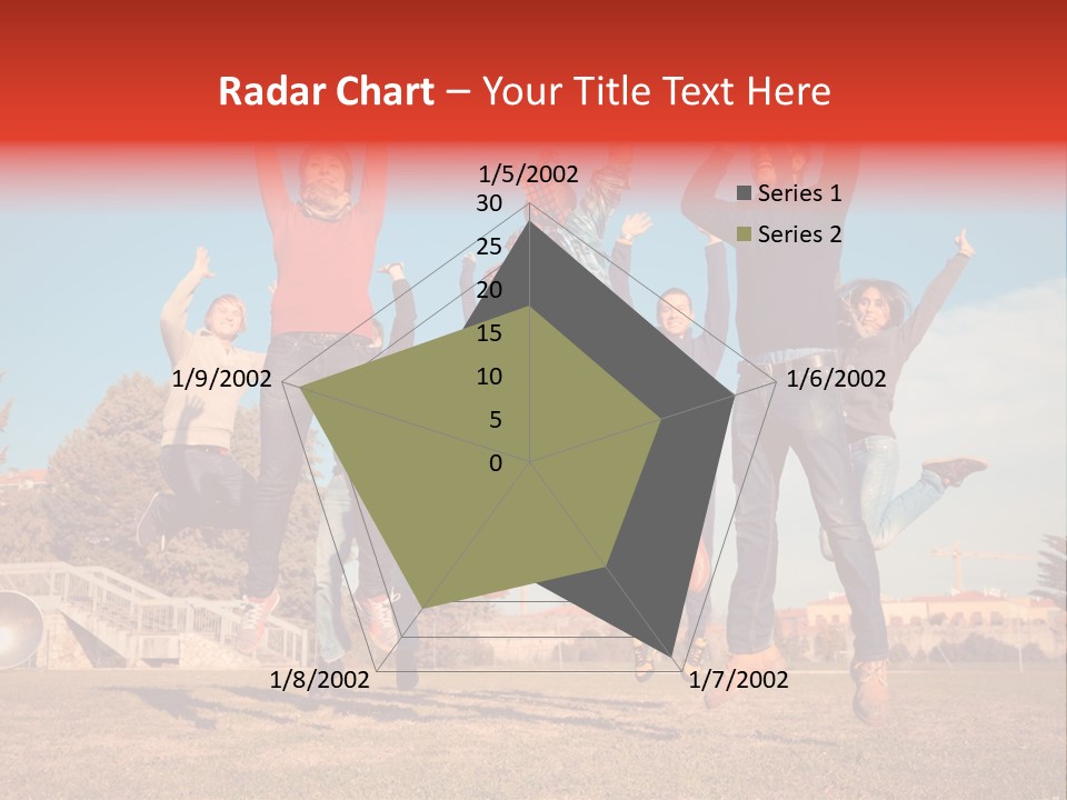 Group Photo In A Jump PowerPoint Template