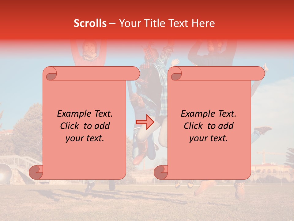 Group Photo In A Jump PowerPoint Template