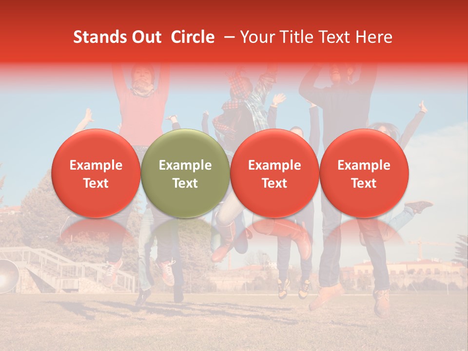 Group Photo In A Jump PowerPoint Template