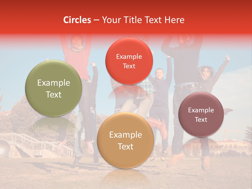 Group Photo In A Jump PowerPoint Template