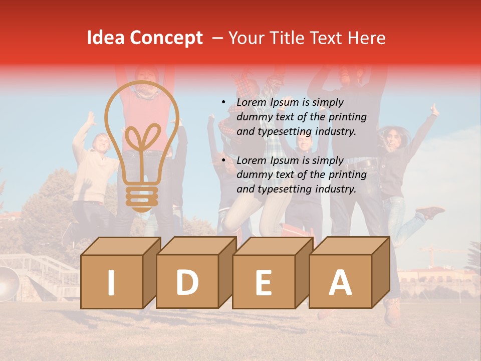 Group Photo In A Jump PowerPoint Template