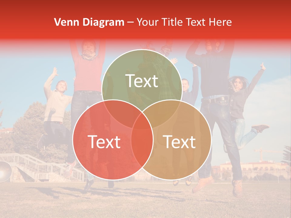 Group Photo In A Jump PowerPoint Template