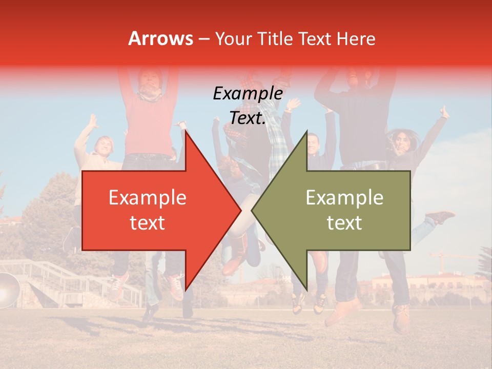 Group Photo In A Jump PowerPoint Template