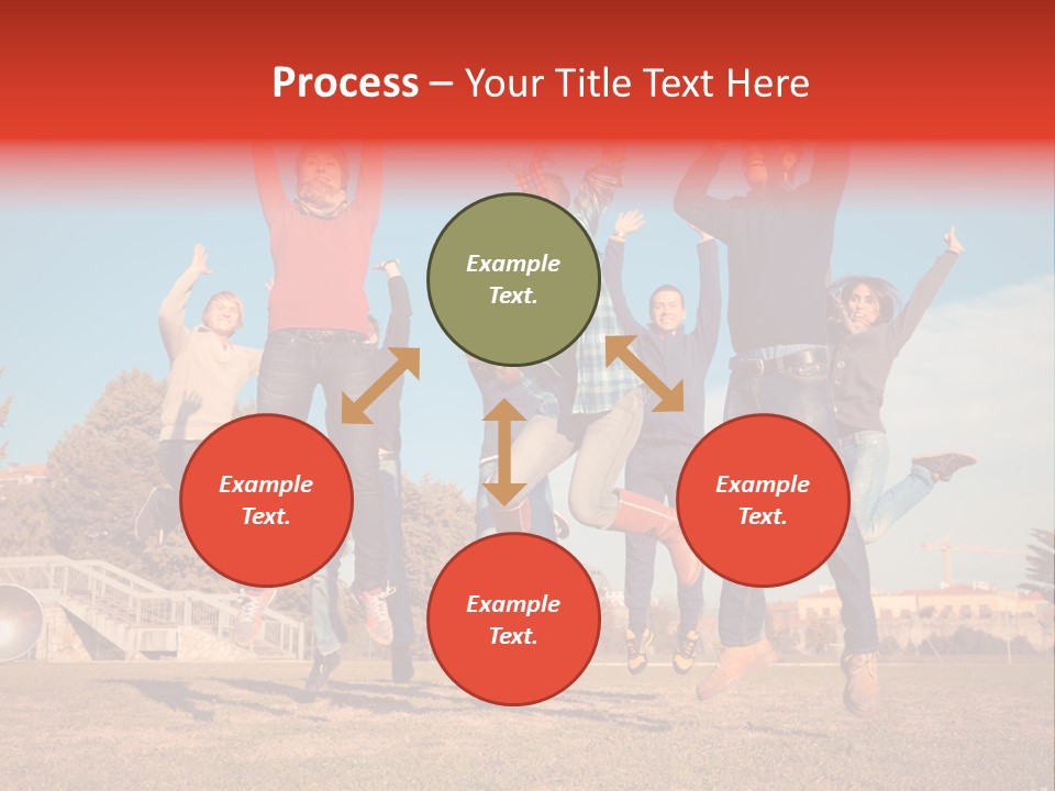 Group Photo In A Jump PowerPoint Template