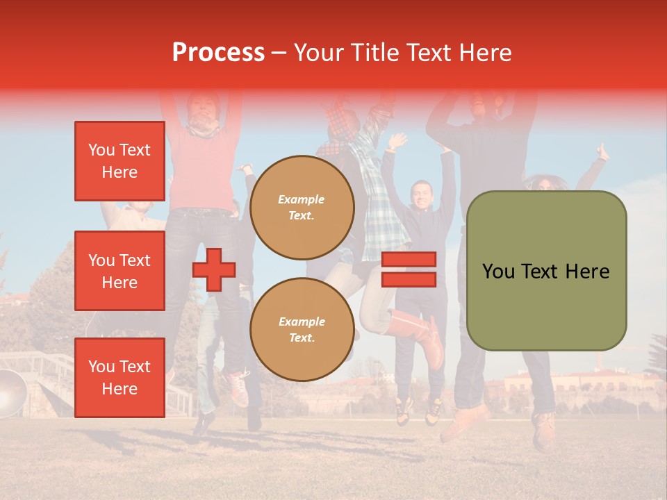 Group Photo In A Jump PowerPoint Template