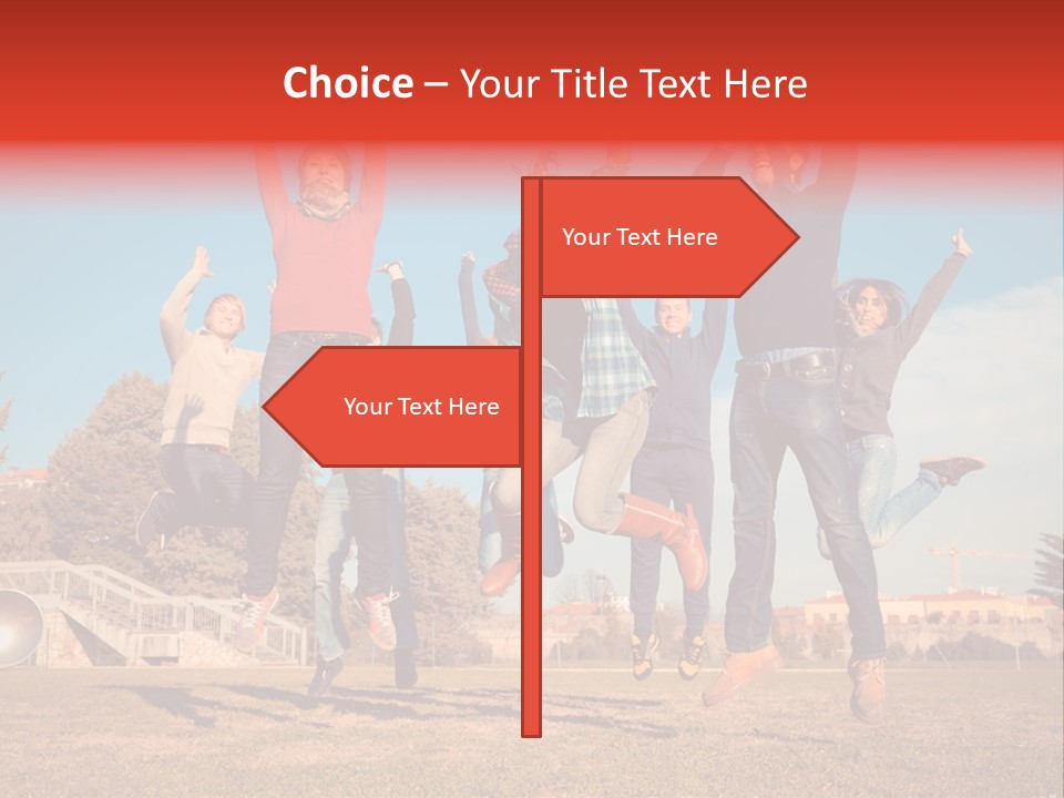 Group Photo In A Jump PowerPoint Template