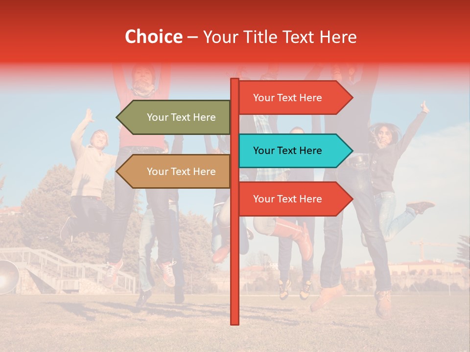 Group Photo In A Jump PowerPoint Template