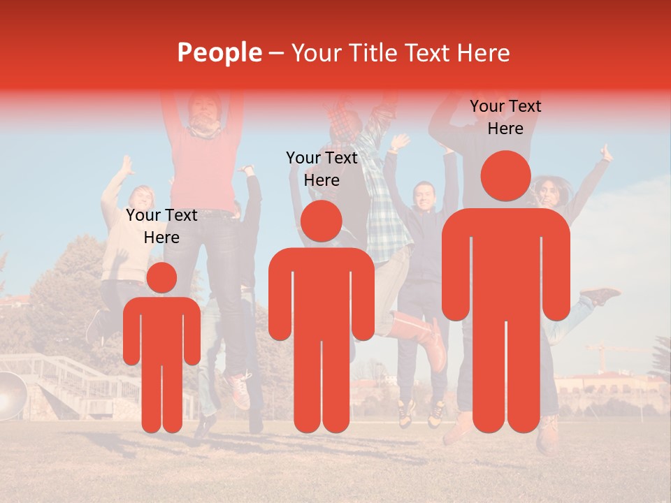 Group Photo In A Jump PowerPoint Template