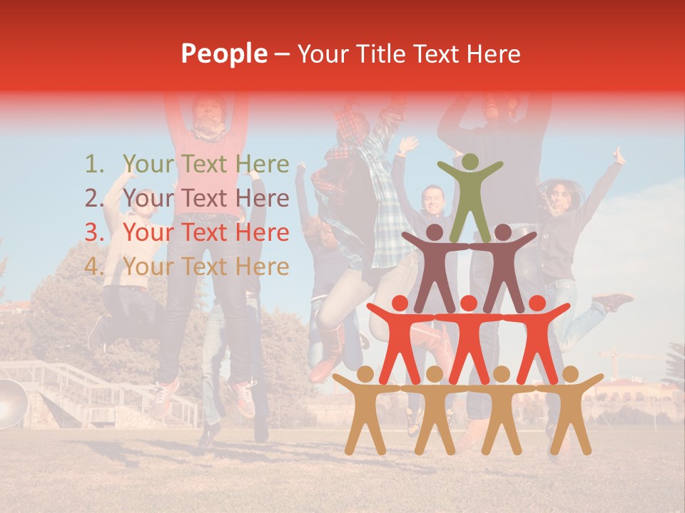 Group Photo In A Jump PowerPoint Template